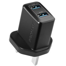 PROMATE BIPLUG WALL CHARGER BLACK