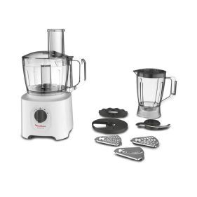 Moulinex Food Processor, Easy Force 800 Watts, 6 Attachments, +25 different functions, 1.8 Liter and 2.4Liter Bowl capacity, FP247127