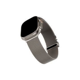 BLUPEBBLE STAINLESS STEEL MILANESE LOOPWATCHBAND-TITANIUM