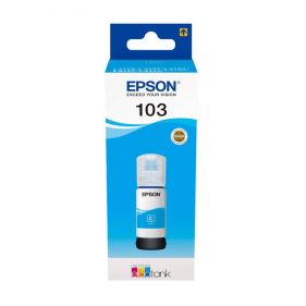 Epson 103 Cyan Original Ink Tank for Printer, 65 ml T103C