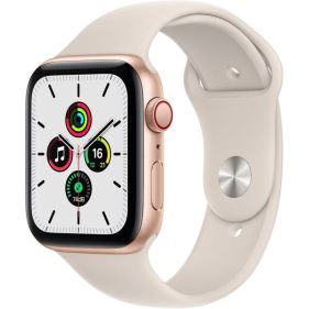 APPLE WATCH SE GPS + CELLULAR, 44MM GOLD ALUMINIUM CASE WITH STARLIGHT SPORT BAND - REGULAR