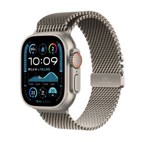 Apple Watch Ultra 2 GPS + Cellular 49mm Natural Titanium Case with Natural Titanium Milanese Loop - S (2024) 