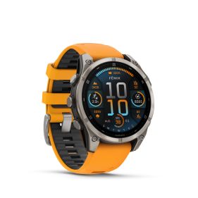 GARMIN FENIX 8 - 47 MM, AMOLED, SAPPHIRE TITANIUM WITH SPARKORANGE/GRAPHITE SILICONE BAND