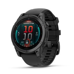 GARMIN FENIX E - 47 MM, AMOLED SLATE GRAY STEEL WITH BLACK SILICONE BAND