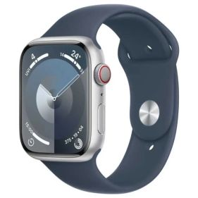 Apple Watch Series 9 GPS 41mm Silver Aluminum Case with Storm Blue Sport Band M/L - MR913QA/A