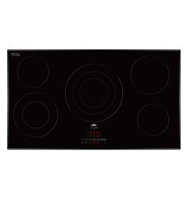 MILLEN 90 cm Built-in Electric Hob 5 Heating Zones - MEH 904 BL, Kanger Glass Ceramic, 9100 Watts, Hi-Light Heating Elements, Touch and Slider Control, 3 Year Warranty