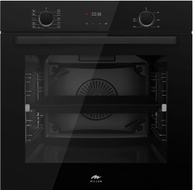 MILLEN MEO 6004 BB 73L Electric Oven - Energy Class A, 10 Cooking Modes, 60 cm, SCHOTT Double Glass Door, Black Glass finish, Mechanical and Touch Control with Timer, 3 Year Warranty