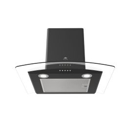 MILLEN Range Hood 60cm Curved Glass Black Chimney - MKHG 603 BL, 3 Years Warranty