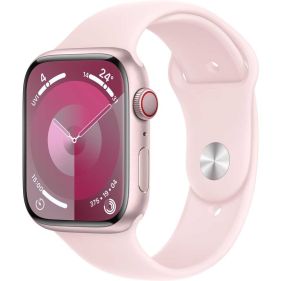 APPLE WATCH SERIES 9 GPS + CELLULAR 41MM PINK ALUMINIUM CASE WITH LIGHT PINK SPORT BAND - S/M
