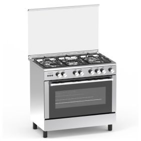 Venus Freestanding Gas Cooking Range With Oven and Grill, 5 Burners, Stainless Steel, 90CM Width x 60CM Depth - VC9060ESD