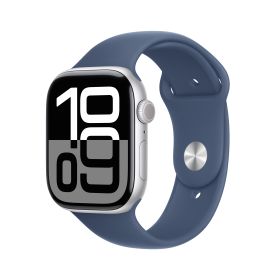 Apple Watch Series 10 GPS 46mm Silver Aluminium Case with Denim Sport Band - M/L (2024) Pre-Order